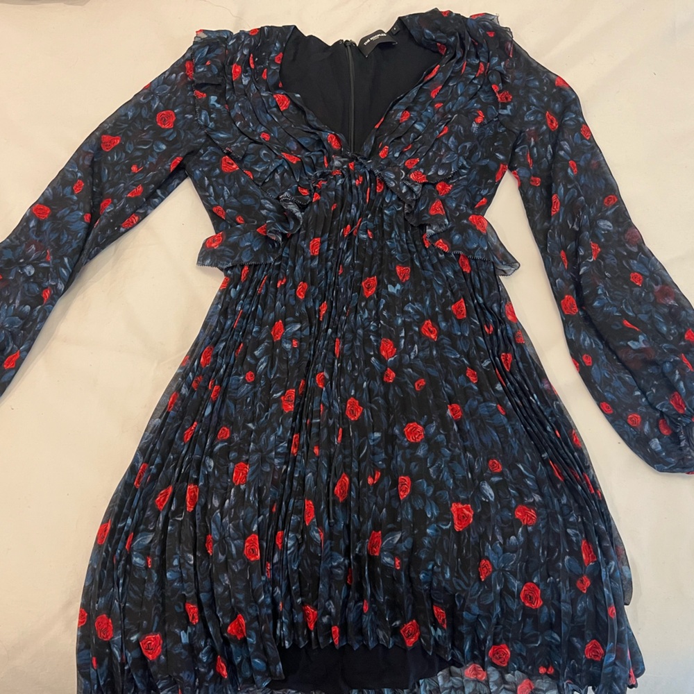 The Kooples Roses Pleated Floral Mini Dress - Picture 5 of 5